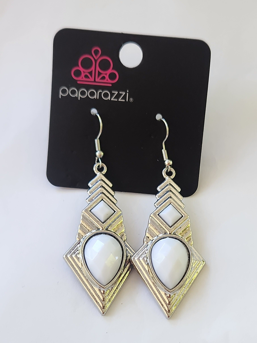 Stylishly Sonoran White Paparazzi Earrings
